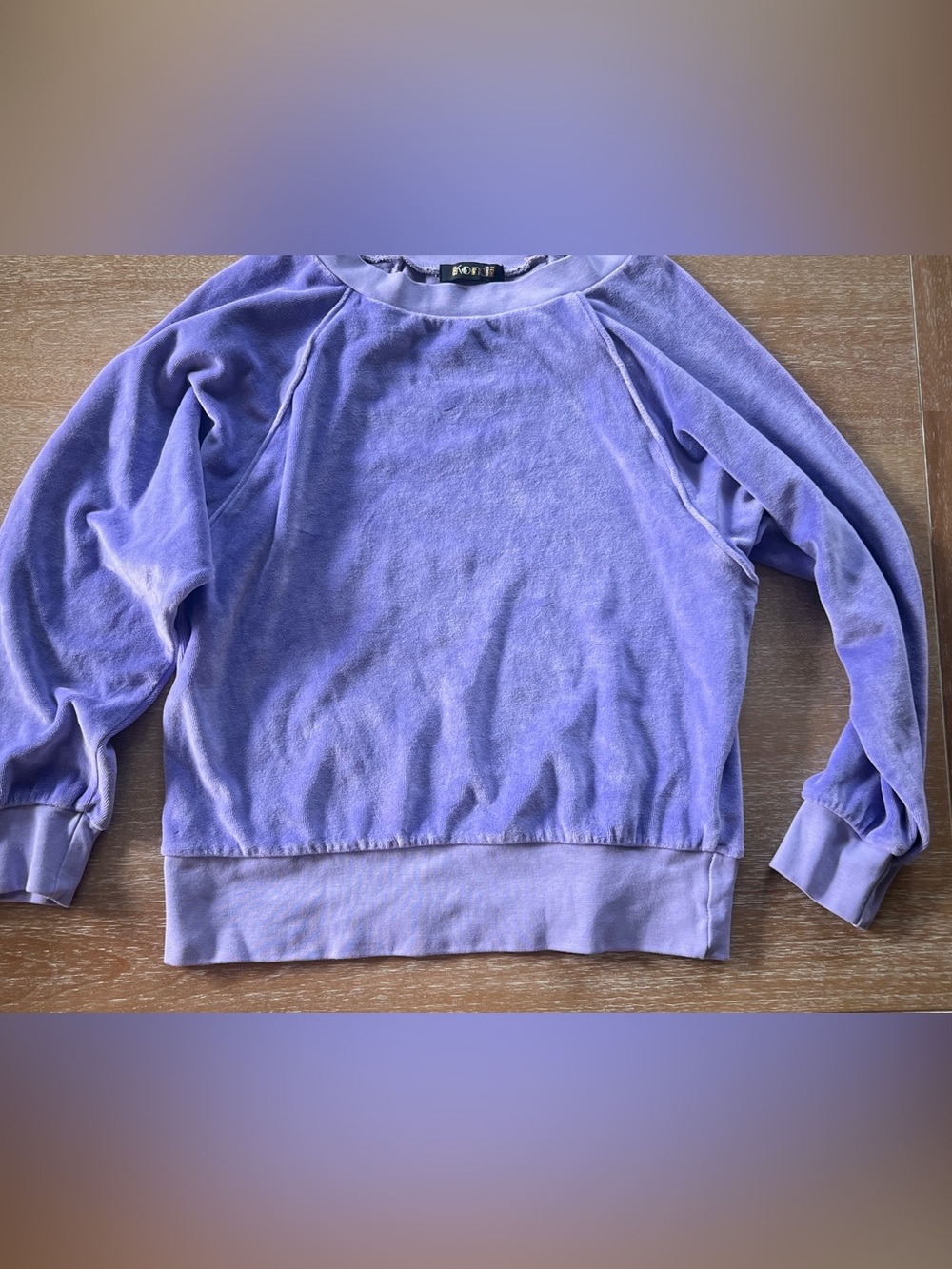 Suzie Kondi Lavender Velour Sweatshirt - Picture 2 of 6